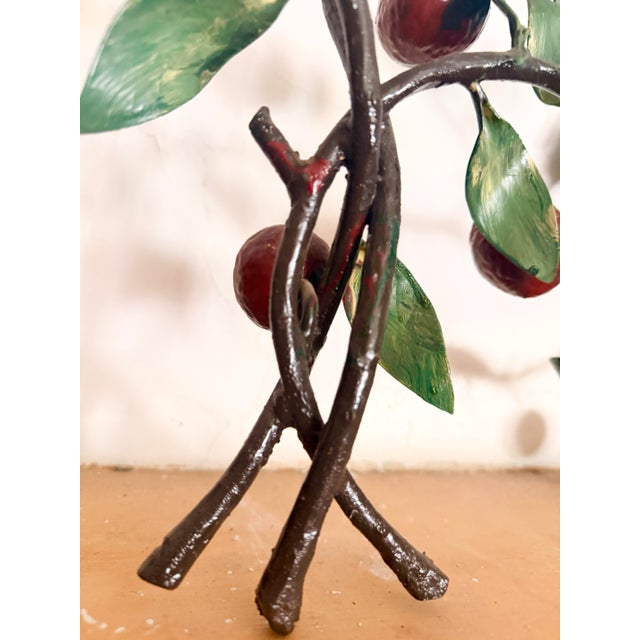 Dark Green Monumental 37" Italian Toleware Espalier Fruit Tree Wall Sconce / Candelabra For Sale - Image 8 of 10