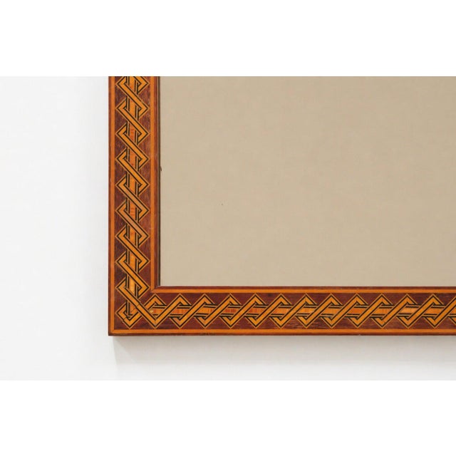 Rectangular Brown Marquetry Mirror by Pio Zanotti, Italy, 20th Century For Sale - Image 6 of 16