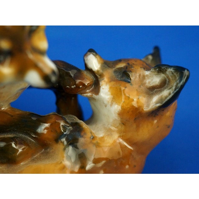 Vintage Hard Porcelain Fox Cubs Figurine by Fritz Heidenreich for Rosenthal, 1930s For Sale - Image 16 of 18