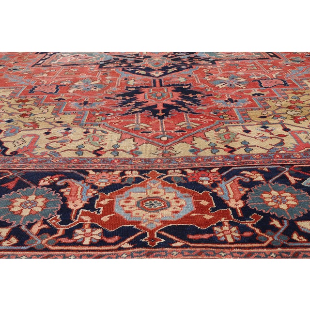 Late 19th Century Late 19th Century Persian Heriz Rug, 13'00 X 15'07 For Sale - Image 5 of 10