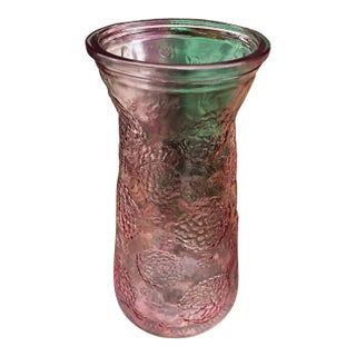 1970s Pink Depression Glass Large Vase For Sale
