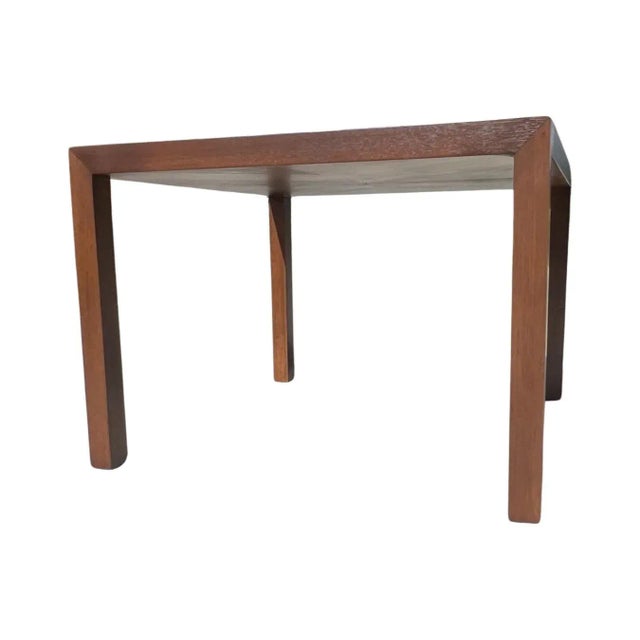 Lane Furniture Mid Century Modern Parquetry Lane 1970s Walnut Parsons Coffee Table Restored For Sale - Image 4 of 7