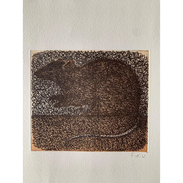 François Xavier Lalanne The Rat 2003 Original print aquatint and varnish signed in pencil Size of the paper : 28 x 38 cm...