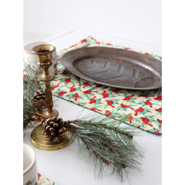 Late 20th Century Vintage Handmade Holiday Placemats Set of 6 For Sale - Image 5 of 12