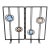 Vintage Modern Black Iron Fireplace Screen With Blue & White Agate Stone Insets For Sale