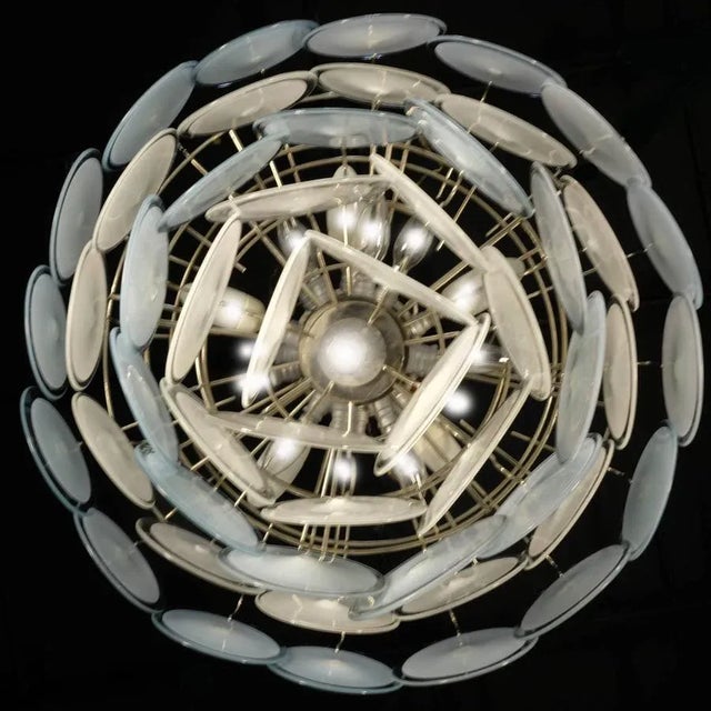 Disc Chandeliers from Vistosi, Murano, 1970, Set of 2 For Sale - Image 3 of 5