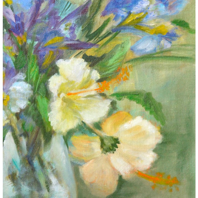 Vintage Still Life -- Yellow & Blue Floral by Doro For Sale - Image 4 of 8