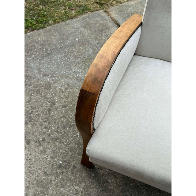 Textile Vintage Art Deco Hungarian Armchair, 1930s For Sale - Image 7 of 9