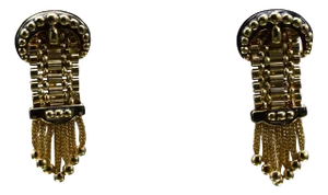 The Vancleave: Victorian Belt Buckle Dangler Earrings in Yellow Gold, 2 Pieces