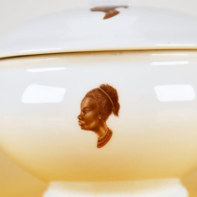 This refined soup tureen, made by the renowned richard ginori company, is a perfect example of elegance and craftsmanship....