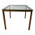 Mid Century Faux Bois Textured Metal and Glass Side Table, 1980s For Sale