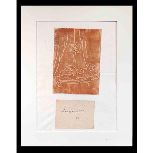 Original Ex Libris, includes passepartout. Woodcut print on paper. Hand signed\. This piece is attributed to the mentioned...
