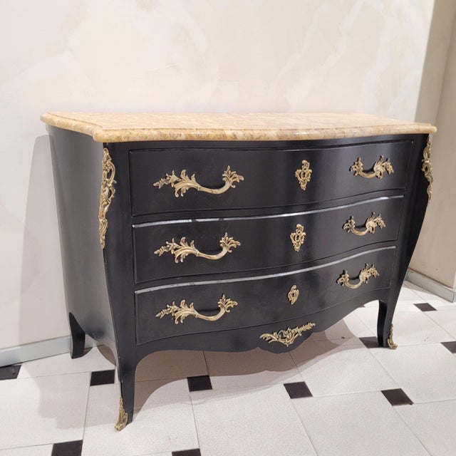 Black Louis XV Commode, Paris, France, 1900s For Sale - Image 8 of 18