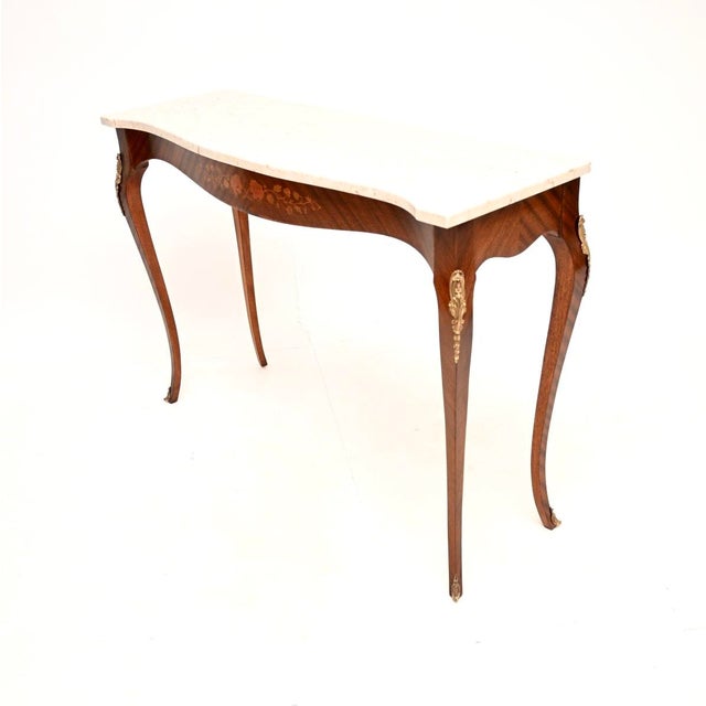 Vintage French Marble Top Console Table, 1930s For Sale - Image 4 of 10