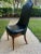 Mid-Century Modern Vintage Hollywood Regency Black Side Chair With Brass Handle For Sale - Image 3 of 10