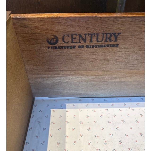 Chestnut Century Furniture 1970’s 4-Door Burlwood and Brass Credenza For Sale - Image 8 of 8