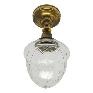 Vintage Pendant Lamp in Brass, 1930s For Sale