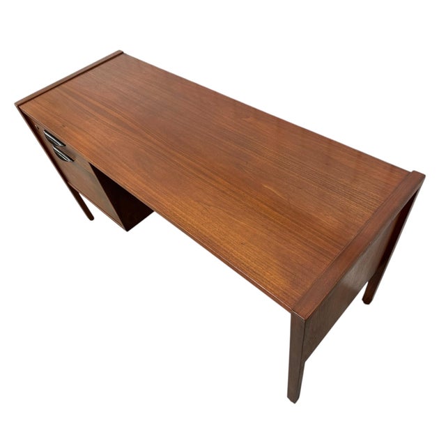 1960s Mid-Century Modern Jens Risom Walnut Writing Desk - Refinished For Sale - Image 5 of 9