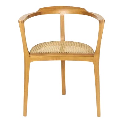 German 3-Legged Wood and Cane Chair by Xaver Seemüller For Sale