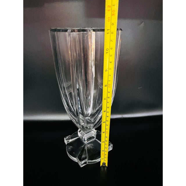 Late 20th Century Signed Miller Rogaska Pedestal Vase For Sale - Image 10 of 13