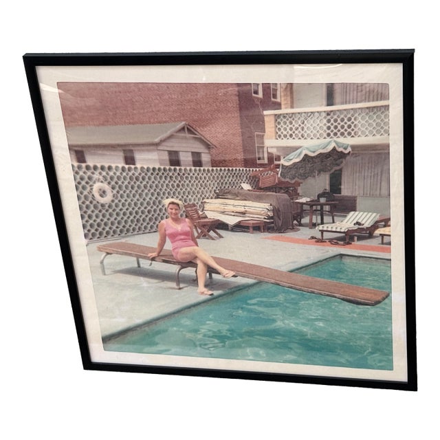 Vintage Framed MCM Enlarged Photo in the Style of Slim Aarons For Sale
