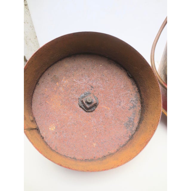 Scarlet Antique Iron Fireplace Bucket With Painted Scene For Sale - Image 8 of 10