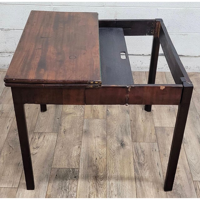 Wood Antique 18th Century Chippendale George III Style Mahogany Card Table For Sale - Image 7 of 12