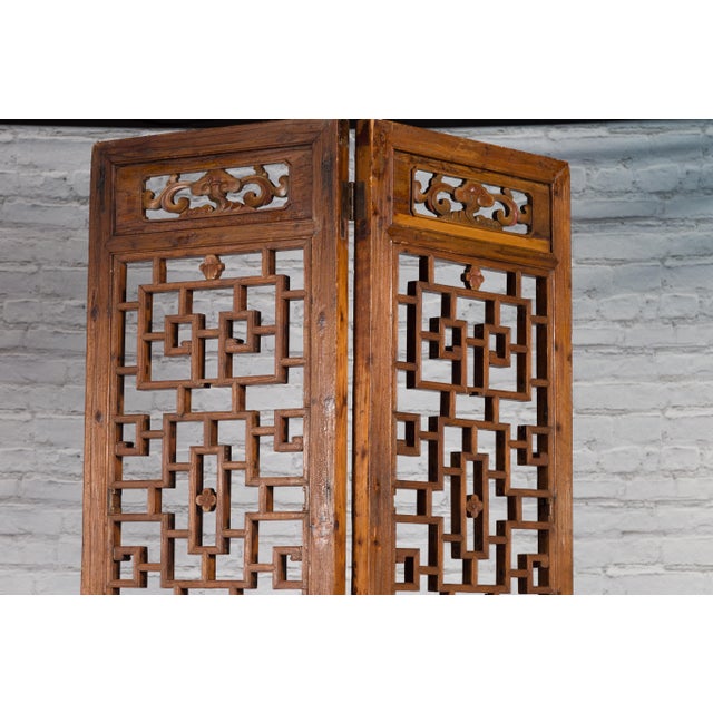 Mid 19th Century Chinese Qing Dynasty 19th Century Architectural Panels with Fretwork - A Pair For Sale - Image 5 of 12