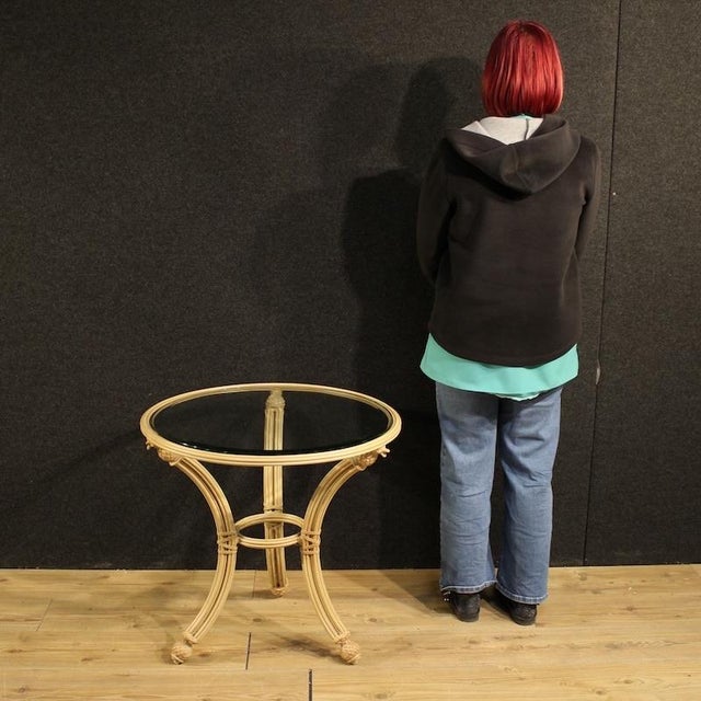 1970s Italian Iron Side Table with Glass Top, 1970 For Sale - Image 5 of 13
