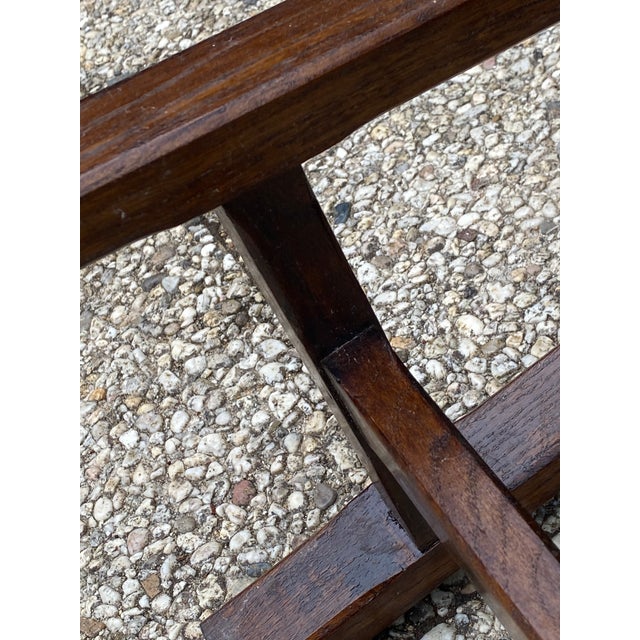 Vintage Farmhouse Bench in Oak, 1950s For Sale - Image 10 of 12