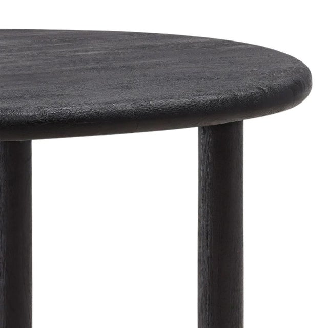 Contemporary Black Round Mango Wood Dining Table For Sale - Image 3 of 3