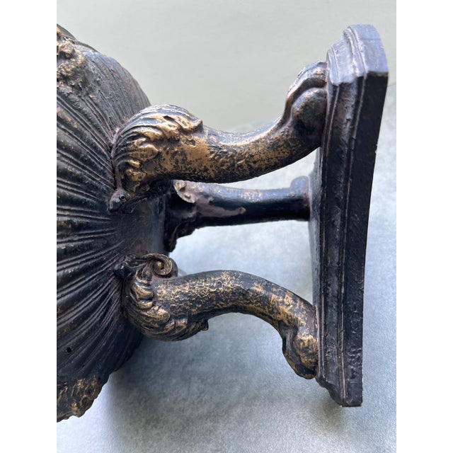 Coffee Sumptuous Lion-Headed Tripod Pedestal Bowel/Tazza/Stand With Lion Paws, 6 3/4 Heigh For Sale - Image 8 of 12