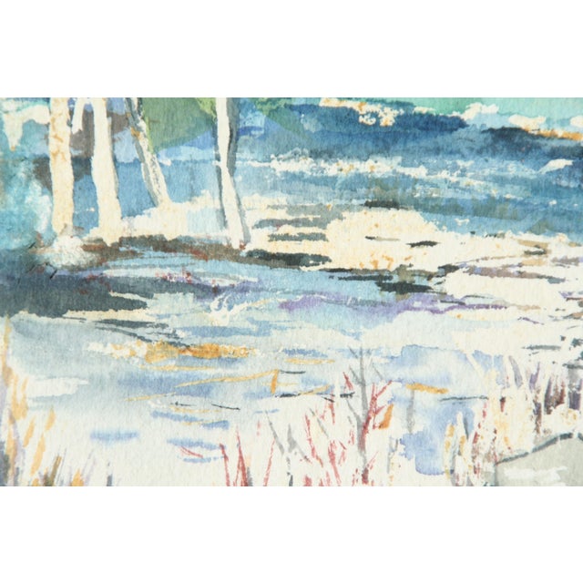 1960s Watercolor Painting Landscape by C. Brittain For Sale - Image 4 of 5
