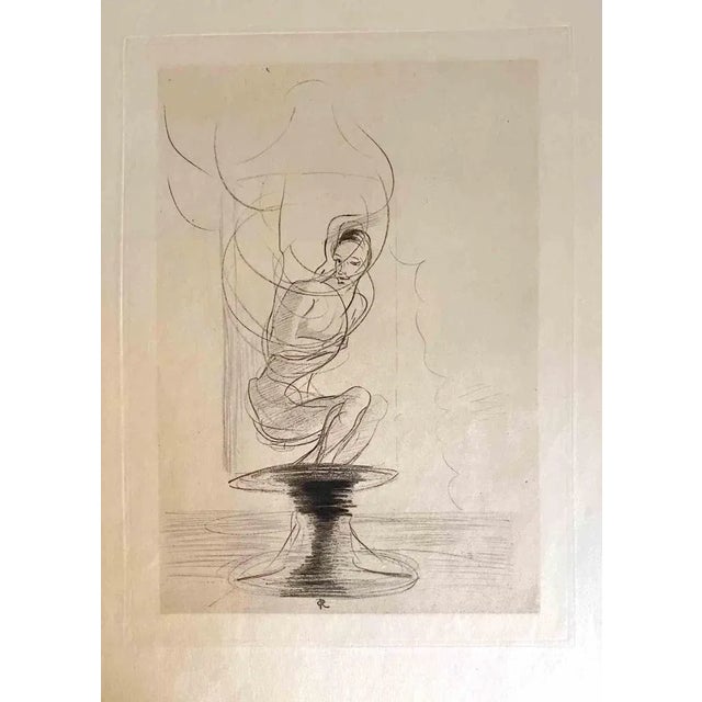 Illustration from the series "Les Fleurs du Mal" is an etching print realized after Odilon Redon and published by Henri...