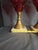 Pair Antique Bohemian Cranberry Cut-to-Clear Kerosene Lamps Marble Base P&a Eagle For Sale - Image 4 of 15