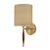 Brushed Brass With Faux Grained Wood Wall Light With Shade For Sale - Image 4 of 4