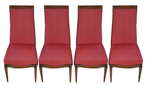 Art Deco Dining Chairs in Beech attributed to J. Leleu for Maison Leleu, 1940s, Set of 8