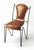 Coriander Iron & Leather Side Chair, Brown Leather For Sale