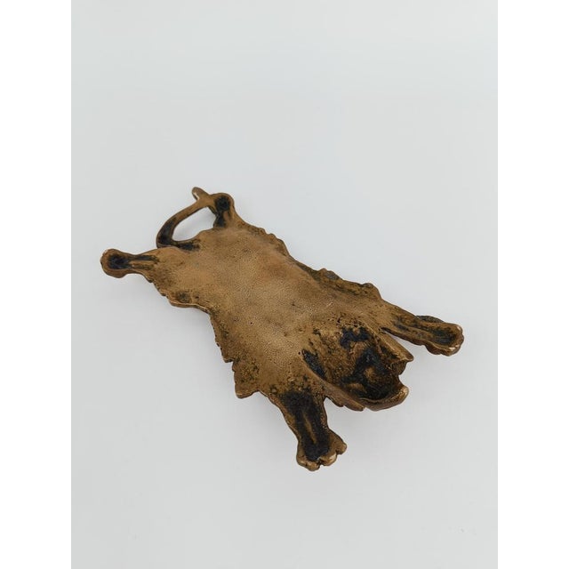 Vintage Brass Ashtray Depicting the Mythological Nemean Lion Skin, Italy, 1970s For Sale - Image 16 of 18