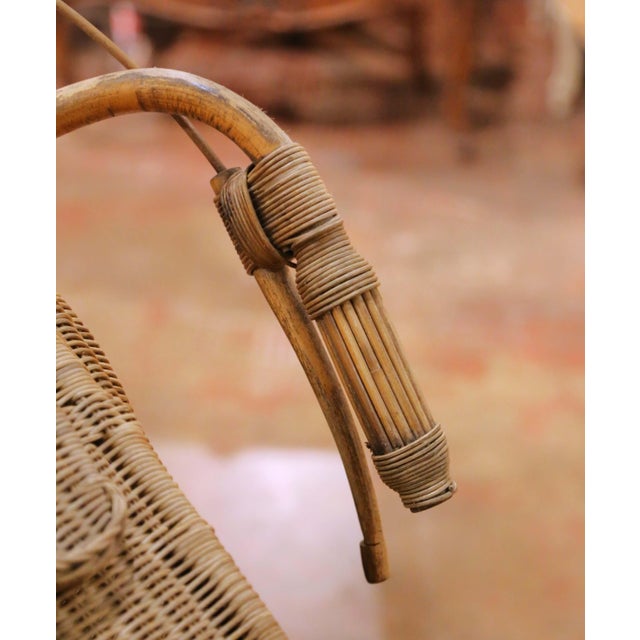 Tan Vintage Handwoven Wicker Motorcycle Sculpture Attributed to Tom Dixon For Sale - Image 8 of 14