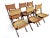 Offered is a set of 6 mid-century modern rope folding "scissor" side chairs in the manner of Hans Wegner. The seat and...