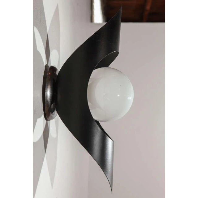 1970s Modern Black Metal Wall Sconces - A Pair For Sale - Image 4 of 10
