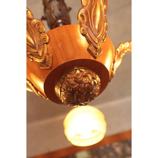 Antique Art Deco Chandelier For Sale - Image 4 of 5