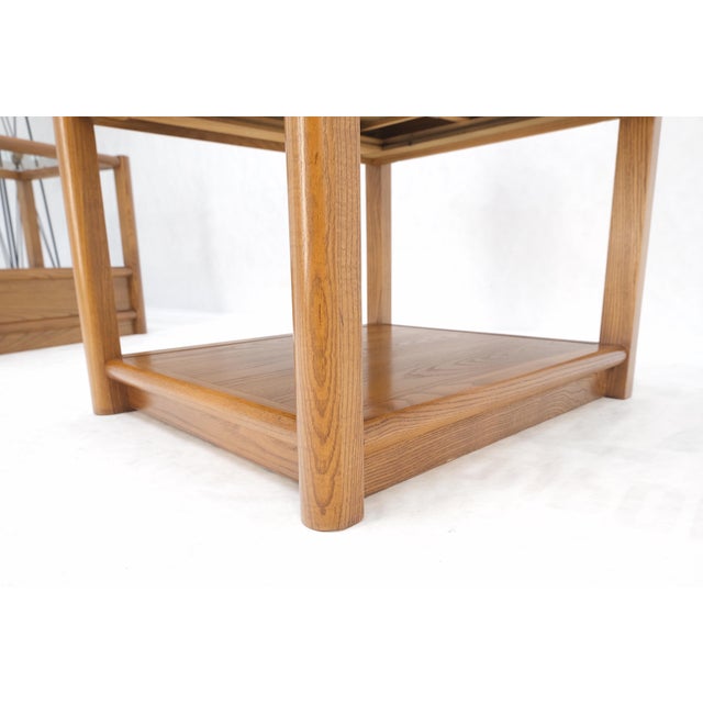 Late 20th Century Pair Quality Glass Top One Drawer Side End Tables Nightstands Thomasville Mint! For Sale - Image 5 of 18