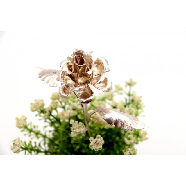 Silver Flower with Applications, in Good conditions. Designed 1920 to 1949