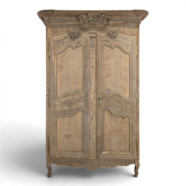 Normandy Oak Wardrobe with Bouquet For Sale - Image 12 of 12