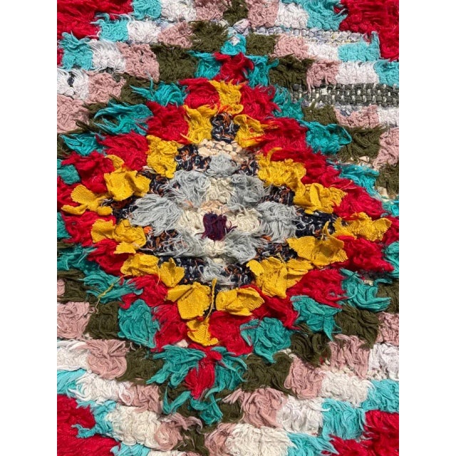 1980s 1980s Red Traditional Moroccan Berber Boucherouite Rug For Sale - Image 5 of 10