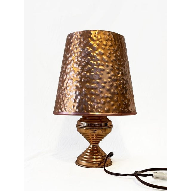 Vintage Art Deco Hammered Copper Table Lamp, 1930 For Sale - Image 10 of 10