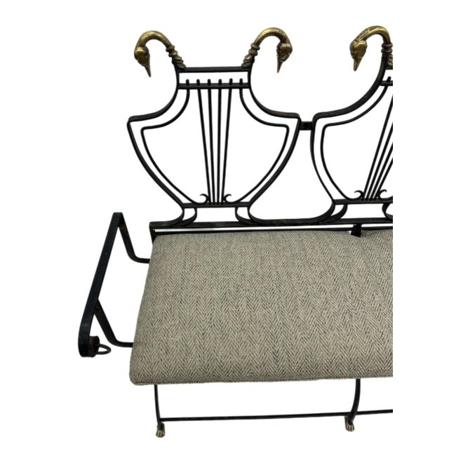 1930s Maison Jansen Lyre Back Bench For Sale - Image 5 of 5