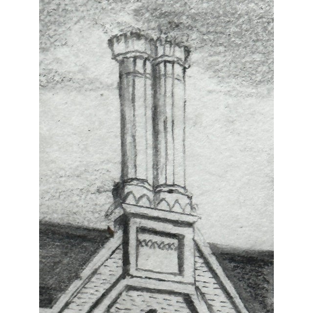 Georgian Pencil Drawing of Gisborne Court, Peterhouse Cambridge — British School in the Manner of Joseph Michael Gandy For Sale - Image 4 of 18